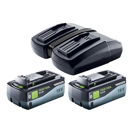 Festool SYMC 70 EB-Basic SYMMETRIC Scie à plinthes sans fil 36 V ( 2 x 18 V ) 216 mm + 2x batterie 8,0 Ah + double chargeur + Systainer