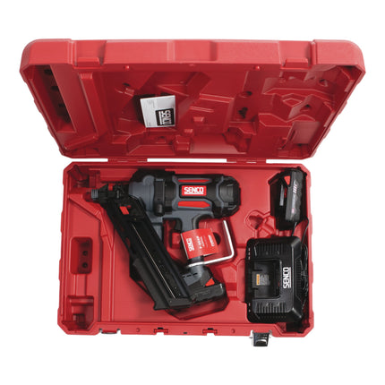 SENCO F-35 XP Fusion clavadora de marco sin cable clavadora de listón 18 V 50-90 mm ( 10G2001N ) + 2x batería recargable 3.0 Ah + cargador + maletín