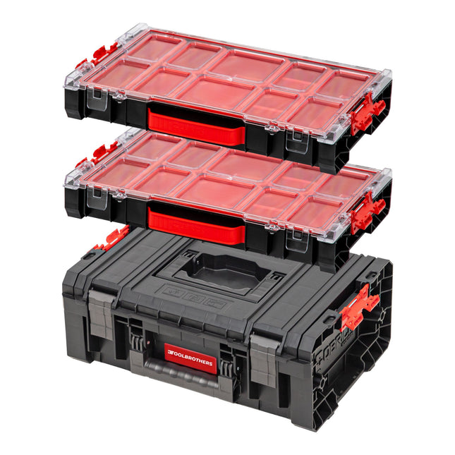 Toolbrothers RHINO L Valigetta portautensili Set 2 Valigetta portautensili ECO Basic + 2x Organizer ECO altezza M Cassette impilabili IP54