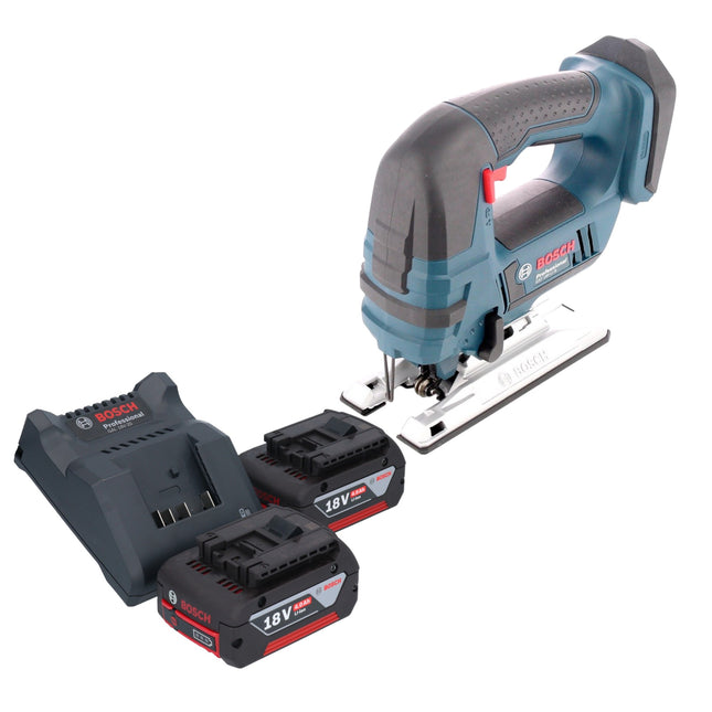 Bosch GST 18V-Li B Sierra de calar profesional sin cable 18 V + 2x acumulador 4,0 Ah + cargador