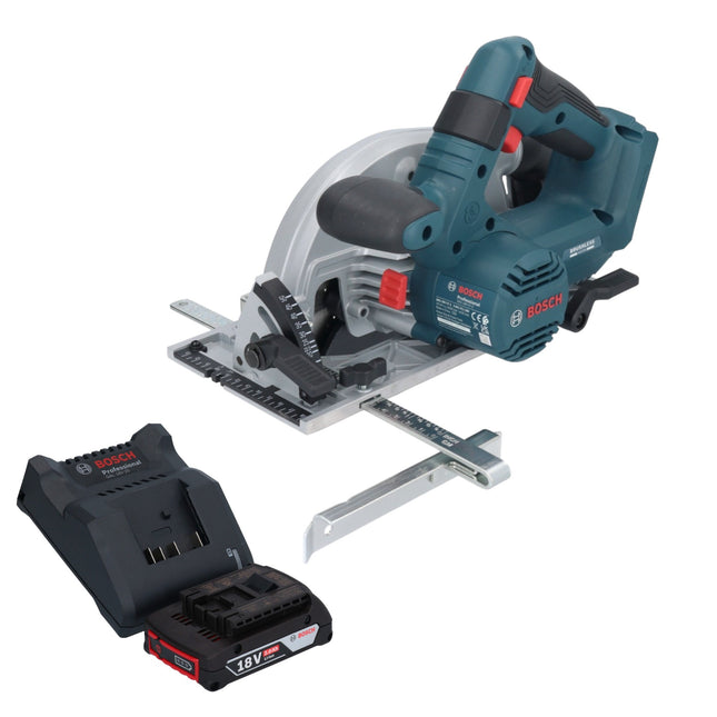 Bosch GKS 18V-57-2 Sierra circular profesional con acumulador 18 V 165 mm sin escobillas + 1x acumulador 2,0 Ah + cargador