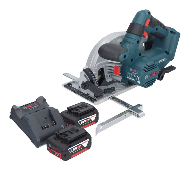 Bosch GKS 18V-57-2 Sierra circular profesional con acumulador 18 V 165 mm sin escobillas + 2x acumulador 5,0 Ah + cargador