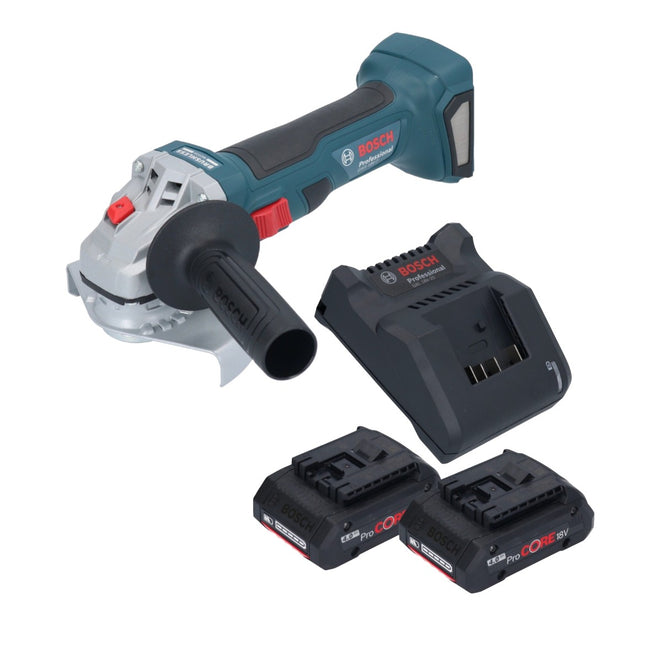 Bosch GWS 18V-7 Amoladora angular profesional sin cable 18 V 125 mm sin escobillas + 2x batería ProCORE 4,0 Ah + cargador
