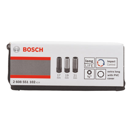 Bosch Professional Impact Control juego de llaves de vaso 1/2" 3 piezas 17 / 19 / 21 mm (2608551102)