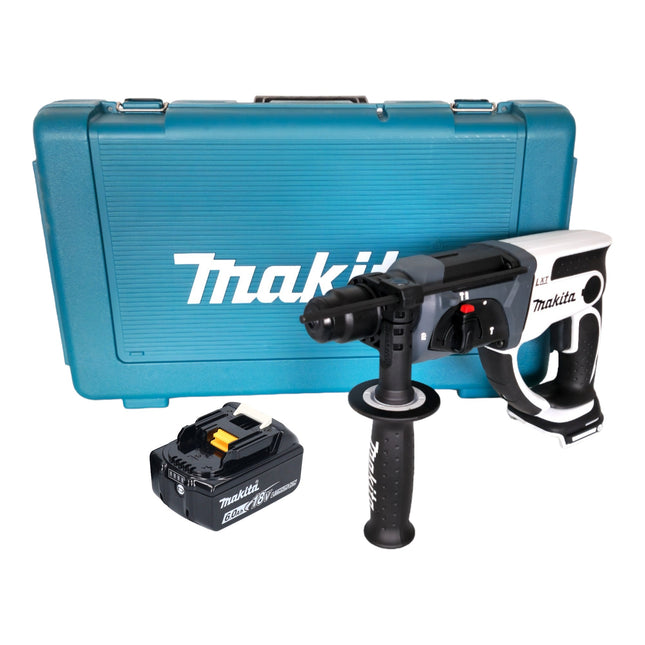 Makita DHR 202 G1W Cordless Hammer Drill 18 V 20 mm 2.0 J white + 1x battery 6.0 Ah + case - without charger