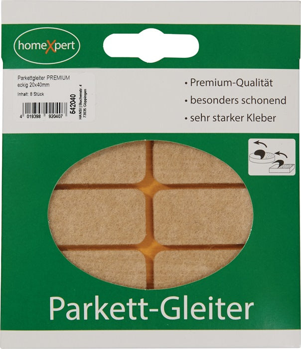 Deslizantes para parquet Premium ( 3000271032 ) 20 x 40 mm autoadhesivos