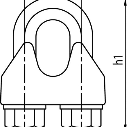 Sicherheitsdrahtseilklemme DIN 1142-EN 13411-5 ( 1000120145 ) Gewinde M5 verzinkt
