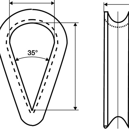 Guardacabo DIN 6899 Forma B (1000120173) 5 mm galvanizado con ranura profunda