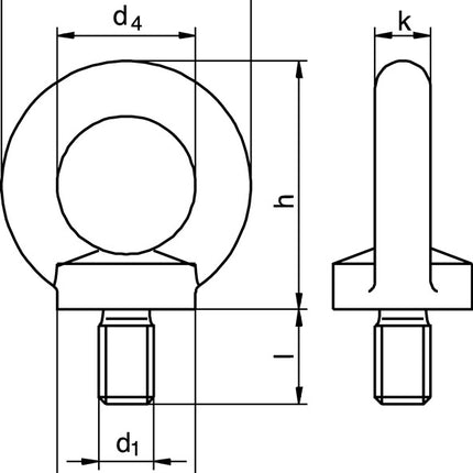 Anneau de levage DIN 580 ( 5000601205 ) Filetage M16 électro-galvanisé