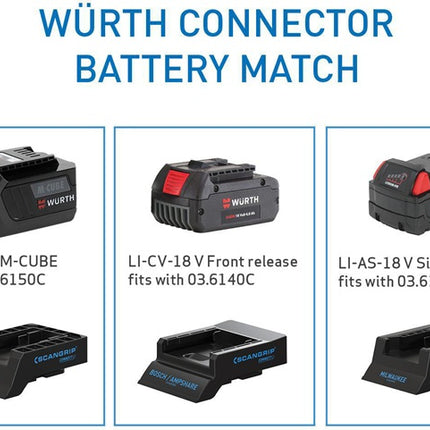 Scangrip Adaptateur de batterie SMART CONNECTOR ( 4000873491 ) adapté à WÜRTH