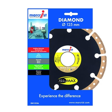 Disco diamantato MC850 AkkuMAX ( 4000865528 ) Ø 125 mm foro 22,23 mm larghezza segmento smerigliatrice angolare 37,6 mm