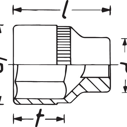 Hazet Steckschlüsseleinsatz 1000 ( 8000466304 ) 3/4 ″ 6-kant Länge 73 mm