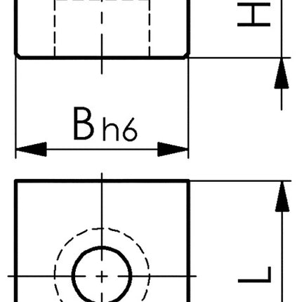 Tuerca de ranura AMF nº 6322B ( 4000833227 ) Dimensión nominal de la ranura 14 mm