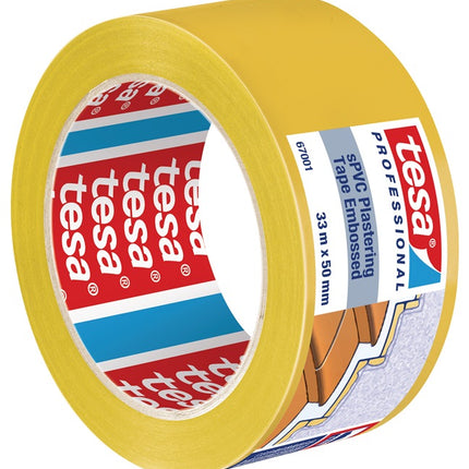 Cinta de enlucido de PVC tesa 67001 ( 3000265336 ) estriada en cruz Longitud 33 m Anchura 50 mm