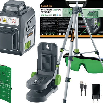 Laserliner laser a linee incrociate PocketPlane-Laser 3G ( 4000858097 ) ± 3,5 ° ± 0,3 mm/m