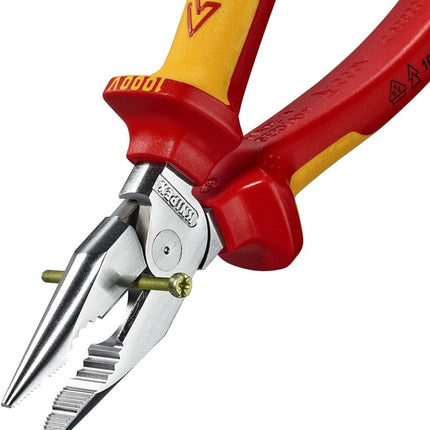 Knipex needle nose combination pliers ( 8002875246 ) length 185 mm chrome-plated VDE