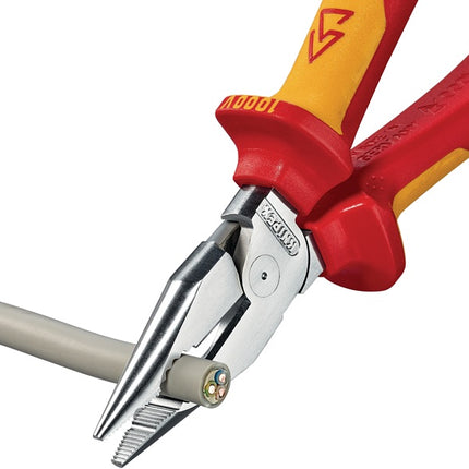 Knipex needle nose combination pliers ( 8002875246 ) length 185 mm chrome-plated VDE