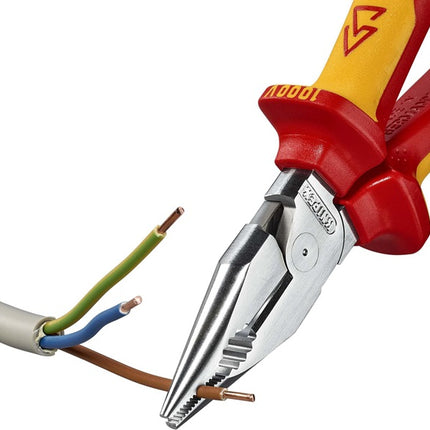 Knipex needle nose combination pliers ( 8002875246 ) length 185 mm chrome-plated VDE