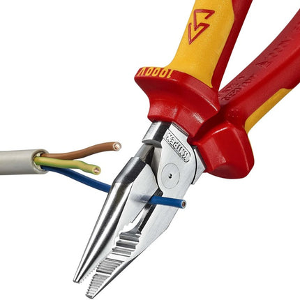 Knipex needle nose combination pliers ( 8002875246 ) length 185 mm chrome-plated VDE