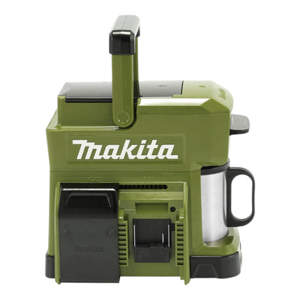 Caffettiera a batteria Makita DCM 501 SFO 12 V max / 18 V Olive - Outdoor Adventure Edition + 1x batteria ricaricabile 3,0 Ah + caricatore