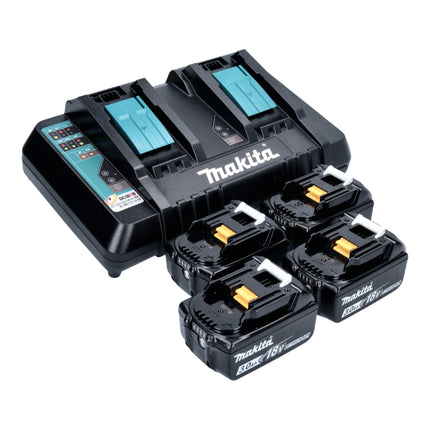 Makita DLM 538 PF4 tosaerba a batteria 36 V ( 2x 18 V ) 530 mm + 4x batteria ricaricabile 3,0 Ah + caricabatterie