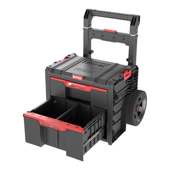 Qbrick System PRO Cart 2.0 Plus Drawer 2 mobile box on wheels 520 x 415 x 660 mm 9.5 l 12 l removable double telescopic handle