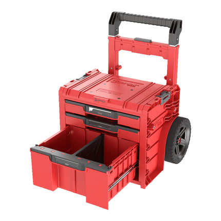 Qbrick System PRO Cart 2.0 Plus Cajón 3 Rojo Ultra HD Custom caja móvil con ruedas 520 x 415 x 660 mm 12 l 2x 4,5 l asa telescópica doble extraíble