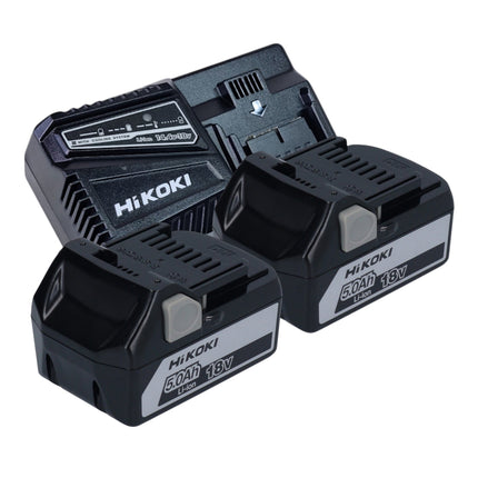 Amoladora angular a batería HiKOKI G18 DSL2 W5Z 18 V 125 mm + 2x baterías 5,0 Ah + cargador