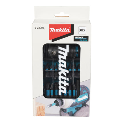Makita E-22903 Bit und Schlagnuss Set 1/4" / 3/8" 30 tlg. IMPACT BLACK Bits / Schlagnüsse / Steckschlüssel