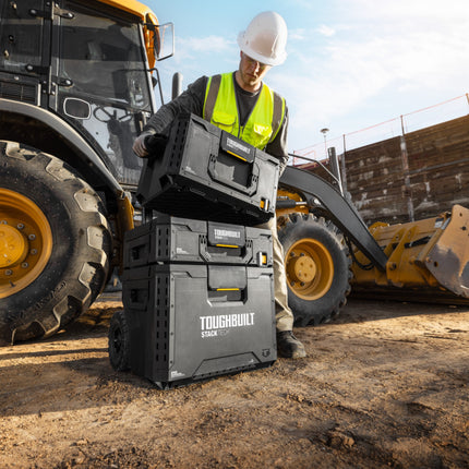 Toughbuilt StackTech TB B1S3 B 70R Werkzeugkisten Set mit Rollen 3 tlg IP65 86 x 56 x 40 cm  4 - toolbrothers