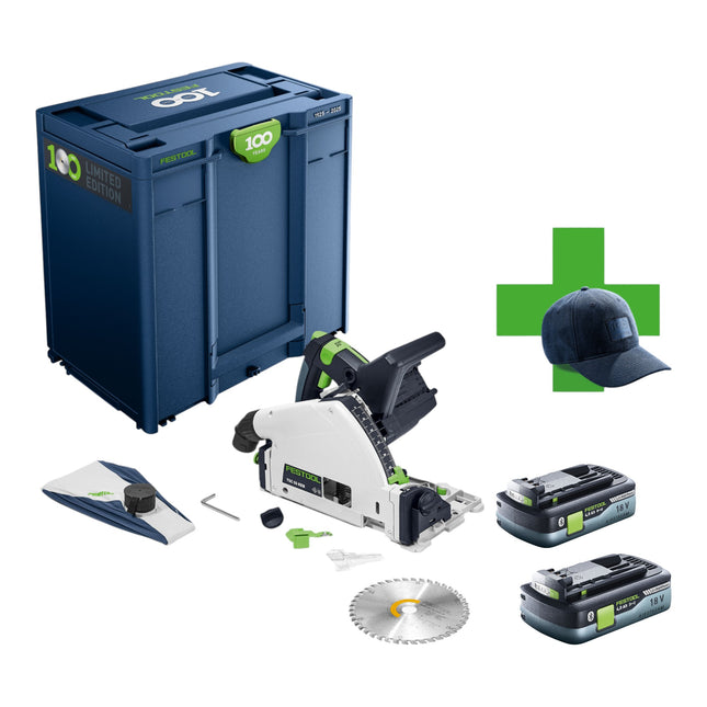 Festool TSC 55 KEB Basic 100Y Limited Edition Akku Tauchsaege 18 36 V 2x 18 V 160 mm Brushless 2x Akku 4 0 Ah Systainer ohne Ladegeraet 0 - toolbrothers