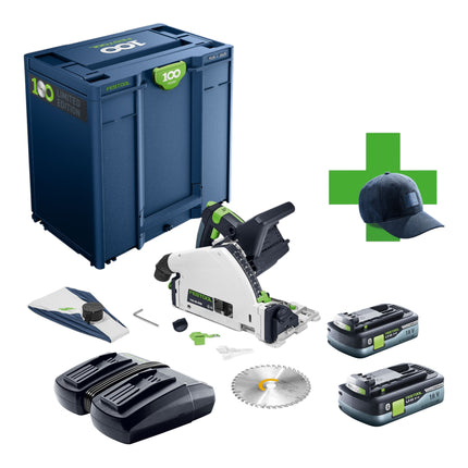 Festool TSC 55 KEB Basic 100Y Limited Edition Akku Tauchsaege 18 36 V 2x 18 V 160 mm Brushless 2x Akku 4 0 Ah Ladegeraet Systainer 0 - toolbrothers