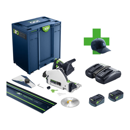 Festool TSC 55 KEBI Plus XL FS 100Y Limited Edition Akku Tauchsaege 18 36 V 2x 18 V 160 mm Brushless 578229 2x Akku 5 0 Ah Ladegeraet Fuehrungsschiene Systainer 0 - toolbrothers
