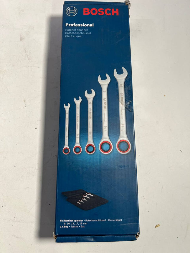 Bosch Maulschluessel 1600A02Z3D Professional Maul Ringratschenschluessel Set 5 teilig 8 19mm Neuwertig 1 - toolbrothers