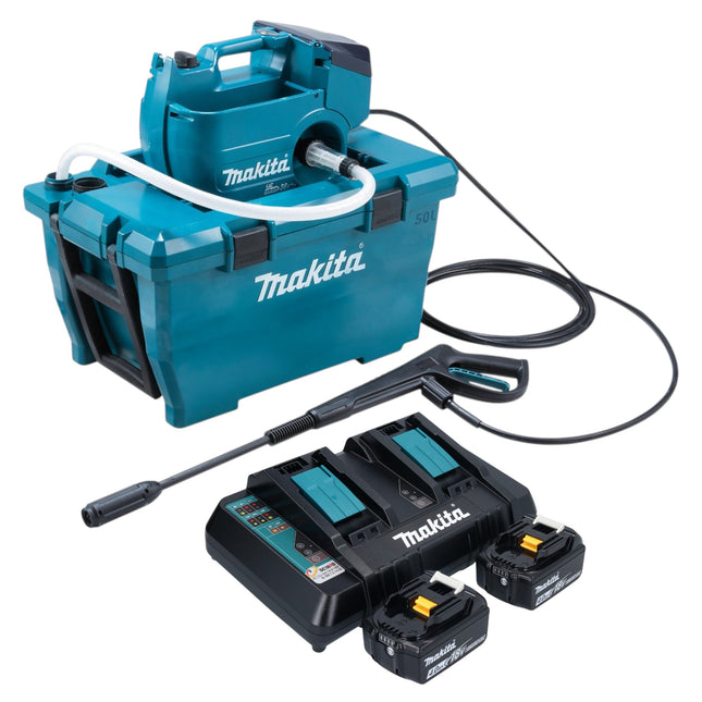 Makita DHW 080 PM2K Akku Hochdruckreiniger 36 V 2x 18 V 80 bar 380 l h Brushless 2x Akku 4 0 Ah Doppelladegeraet 0 - toolbrothers