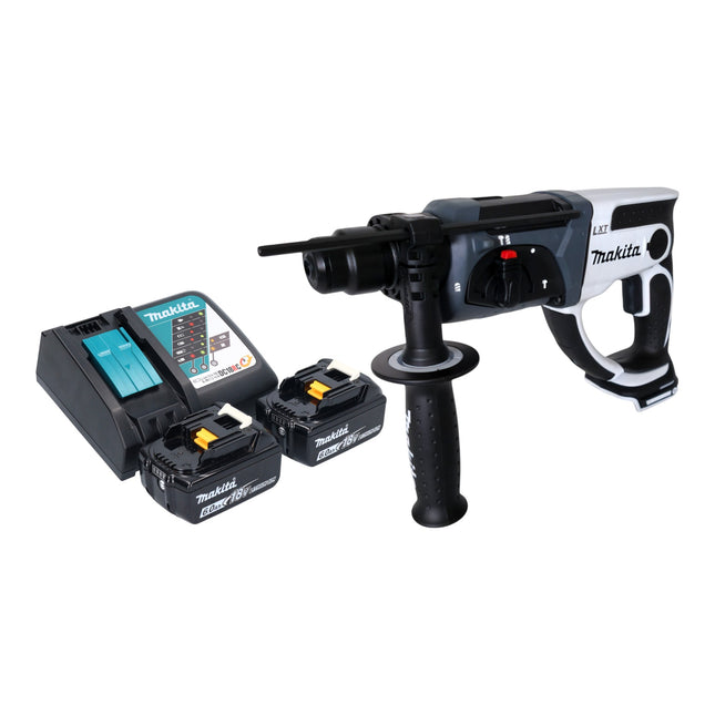 Makita DHR 202 RGW Akku Bohrhammer 18 V 20 mm 2 0 J weiss 2x Akku 6 0 Ah Ladegeraet 0 - toolbrothers