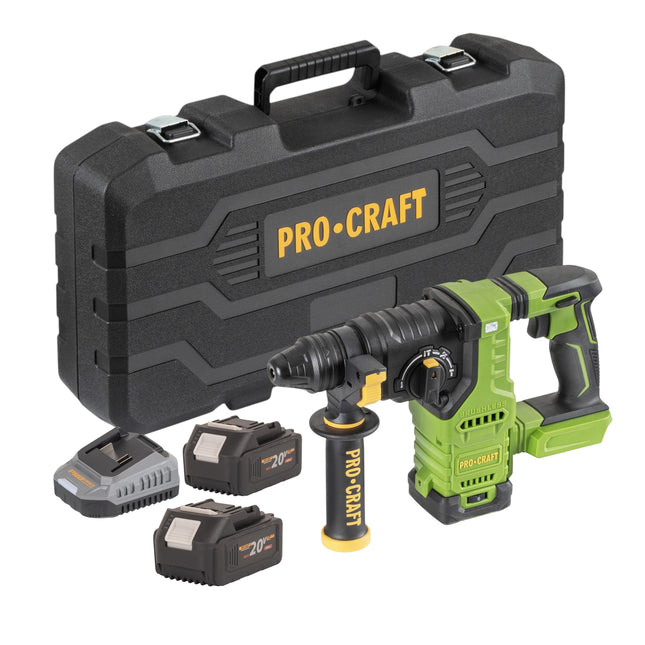 Procraft PHA30 bb c Akku Bohrhammer 20 V 2 8 J SDS plus Brushless 2x Akku 4 0 Ah Ladegeraet Koffer 0 - toolbrothers