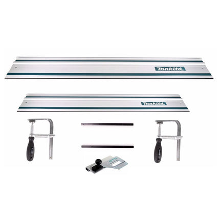 Makita Führungsschienen Set Führungsschiene 1400mm + Führungsschiene 1000mm + 2x Führungsschienenverbinder + 2x Schraubzwingen + Winkelanschlag - Toolbrothers