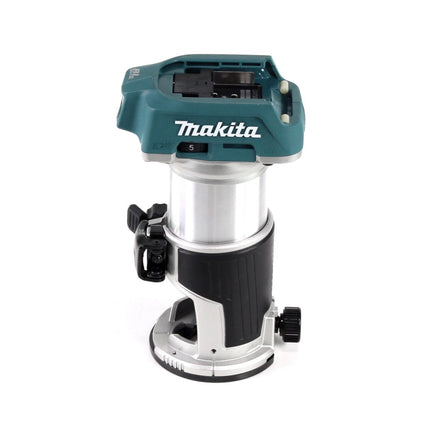 Fresadora multifuncional a batería Makita DRT 50 SF 18V sin escobillas + 2x baterías 3.0Ah + cargador + juego de fresas 8mm 6 piezas.