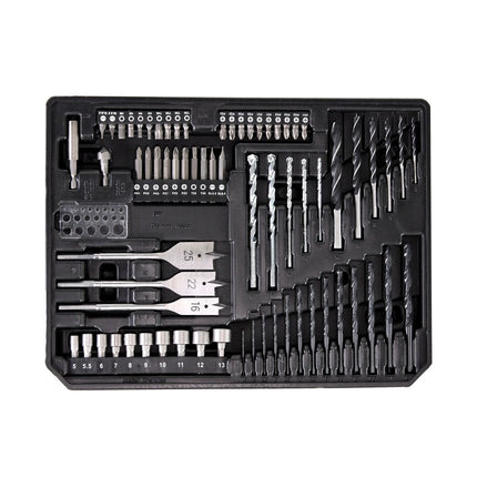 Taladro percutor inalámbrico Makita DHP 481 SMX4 18 V 115Nm + 1x batería 4,0Ah + cargador + 70 piezas. Juego de brocas + estuche