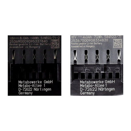 Set básico Metabo LIHD + 2x batería 4,0 Ah + 2x batería 8,0 Ah + 2x cargador + Metaloc