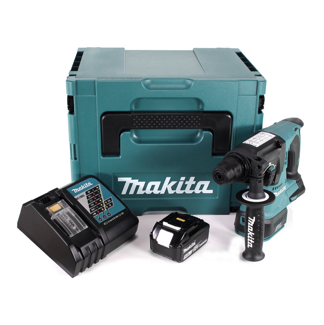 Trapano a percussione a batteria Makita DHR 242 RT1J 18V 2.0J SDS-plus Brushless + 1x batteria ricaricabile 5.0Ah + caricabatterie + Makpac