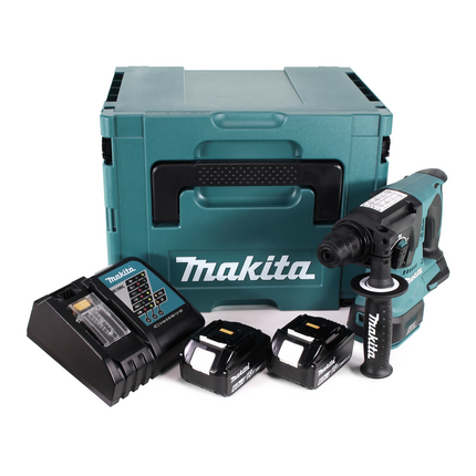 Makita DHR 242 RGJ cordless hammer drill 18V 2.0J SDS-plus Brushless + 2x rechargeable battery 6.0Ah + charger + Makpac