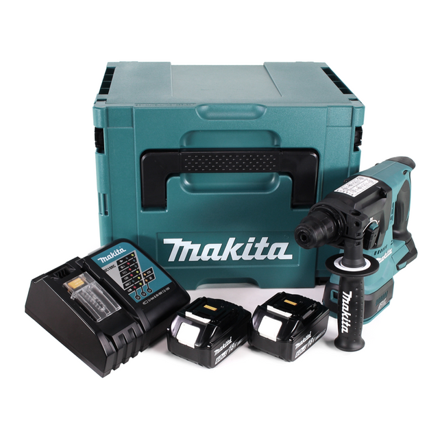 Trapano a percussione a batteria Makita DHR 242 RGJ 18V 2.0J SDS-plus Brushless + 2x batteria ricaricabile 6.0Ah + caricabatterie + Makpac