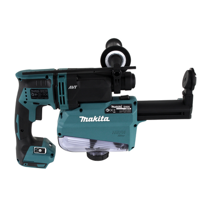 Perceuse à percussion sans fil Makita DHR 182 ZW 18V 1,7J SDS-plus brushless solo + aspiration de poussière DX05 - sans batterie, sans chargeur