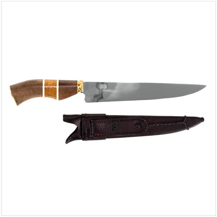 Serra Grande "Faca Pra Lida" Coltello da cucina tradizionale brasiliano forgiato a mano CARBON, lama da 20,3 cm + Fodero in vera pelle