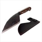 Serra Grande ''Cutelo Carbono'' cuchillo de cocina tradicional brasileño forjado a mano con hoja de 20,3 cm + funda de cuero genuino