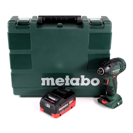 Llave de impacto a batería Metabo SSD 18 LTX 200 BL 18V 1/4" 200Nm sin escobillas + 1x batería 5,5Ah + maletín - sin cargador