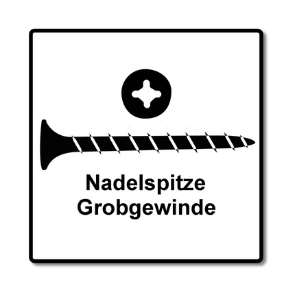 SPAX GIX-B Viti per cartongesso 3,9x45mm, 1000 pz. ( 1891170390456 ) - Filettattura totale, testa a tromba, incavo trasversale H2