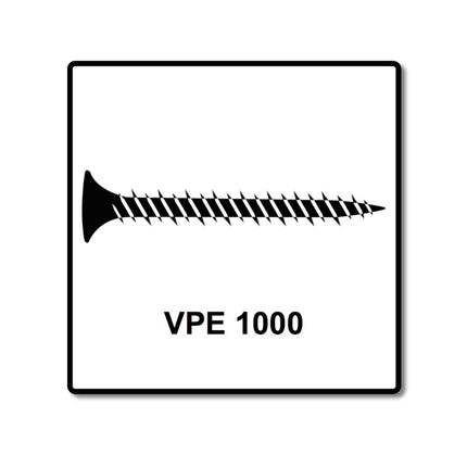 Tornillos para paneles de yeso SPAX GIX-C para fibra de yeso almacenados en cargadores 3,9x45 mm fosfatados 1000 piezas (1791170390456) rosca completa, cabezal de fresado puntiagudo, ranura transversal H2, punta de aguja